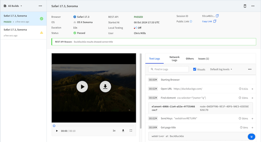 Benutzerdefinierte Ergebnisse in BrowserStack