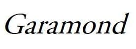 künstlich geneigtes Garamond