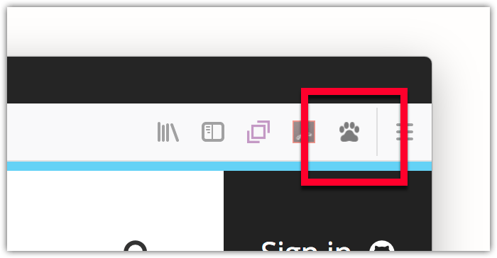 ツールバーボタン(ブラウザーアクション)を表示している例